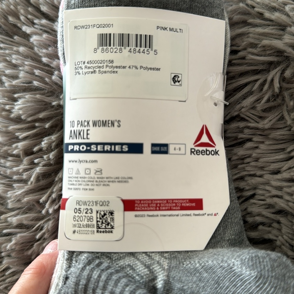 NWT - Reebok Pro-Series Ankle Socks, 10-pack - Picture 13 of 13
